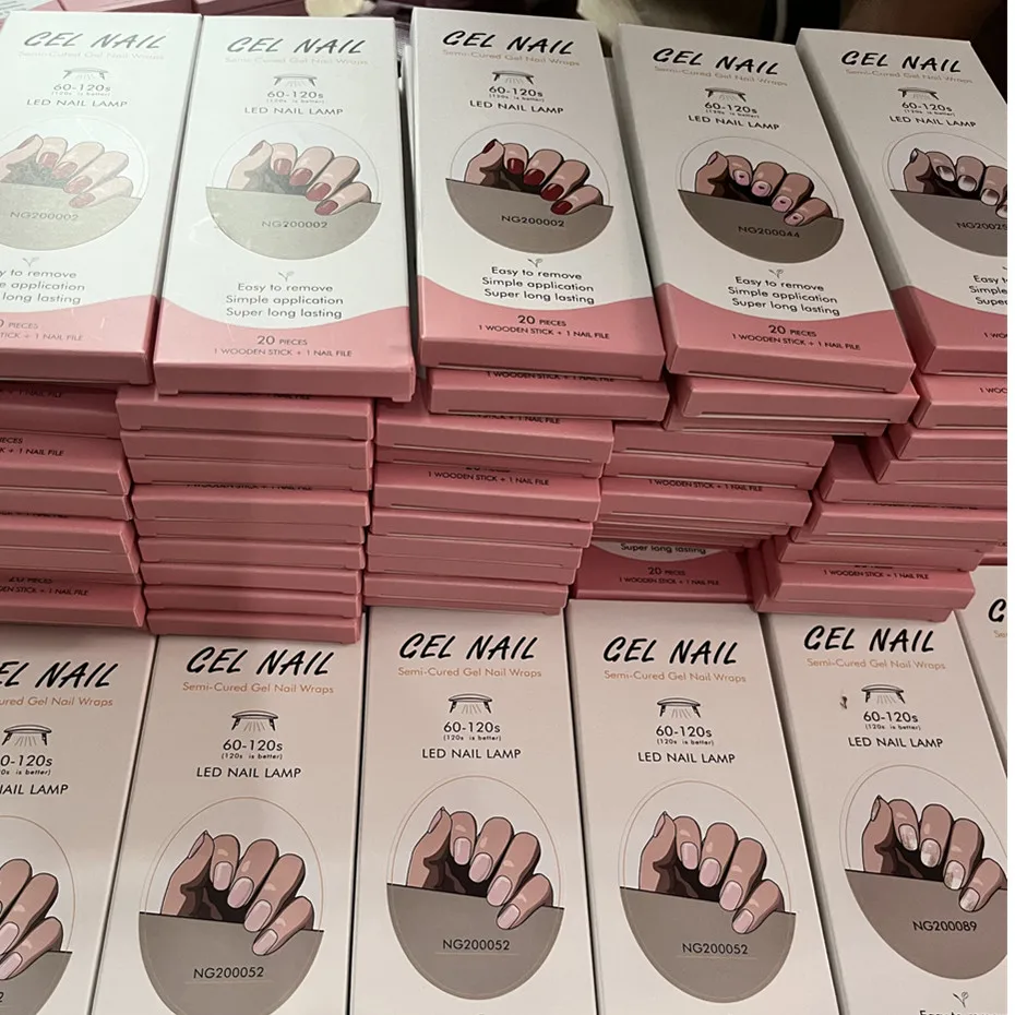16/18/20Tips Gel Nail Stcikers - Full Cover Adhesive ulasan dan harga